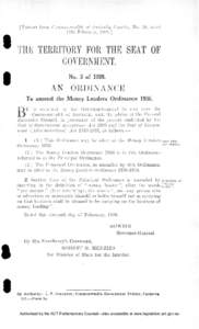 ] Extract from Commonwealth of Australia Gazette, No. 10, dated 17th February, [removed]THti TERRITORY FOR THE SEAT OF GOVERNMENT. No. 3 of 1938.