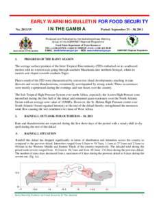 EARLY WARNING BULLETIN FOR FOOD SECURITY IN THE GAMBIA No[removed]Period: September[removed], 2011