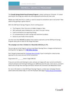 Payroll Savings Program - Sample employee comm.