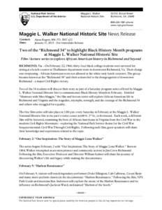 National Park Service U.S. Department of the Interior Maggie L. Walker National Historic Site