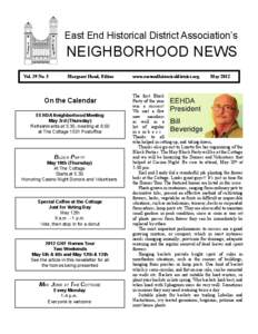 East End Historical District Association’s  NEIGHBORHOOD NEWS Vol. 39 No. 5