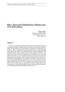 Treballs de la Societat Catalana de Geografia, 61-62, 2006, p[removed]Place, Sport and Globalization: Making sense
