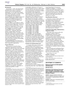 Federal Register / Vol. 80, NoWednesday, February 4, Notices Background On October 1, 2014, the Department published the notice of initiation of sunset reviews of the suspension agreements on CTL plate from