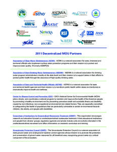 2011 Decentralized MOU Partners