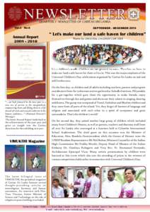 QUARTERLY NEWSLETTER OF CARITAS SRI LANKA Vol-3 No-6  Annual Report