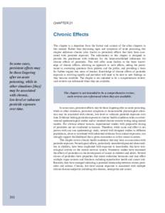 Recognition and Management of Pesticide Poisonings: Sixth Edition: 2013: Chapter 21 Chronic Effects