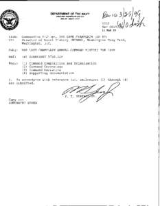 DEPARTMENT OF THE NAVY USS LAKE CHAMPLAIN (CG 57) FPO AP[removed] MAR 99