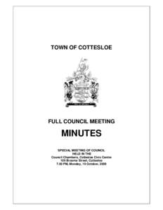 TOWN OF COTTESLOE  FULL COUNCIL MEETING MINUTES SPECIAL MEETING OF COUNCIL