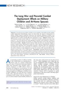 The Long War and Parental Combat Deployment: Effects on Military Children and At-Home Spouses