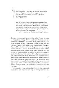 Riding the Literacy Roller Coaster in General Education and First-Year Composition Here the emphasis is not on the traditional psychological pro­ cesses of perception, motivation, thinking, and learning, but on their co