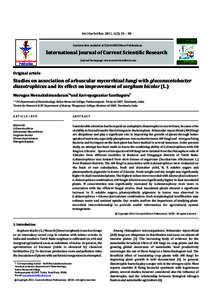 Int J Cur Sci Res. 2011; 1(2): 23 – 30.  Contents lists available at CurrentSciDirect Publications International Journal of Current Scientific Research CurrentSciDirect