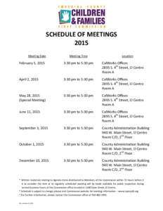 Microsoft Word - Schedule of Meetings 2015 RV