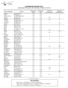 Governors Roster January 2014