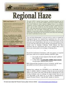 Did you know..? - Regional haze is regulated by the EPA - Regional haze is not at all related to health concerns - Regulations cost tens of millions of dollars per year for compliance