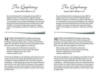 The Epiphany  The Epiphany January 6, 2013 • Matthew 2: 1-12