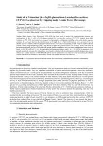 Microscopy: Science, Technology, Applications and Education A. Méndez-Vilas and J. Díaz (Eds.) ______________________________________________ Study of a 2-branched (1→ →3)-β-D-glucan from Lactobacillus suebicus