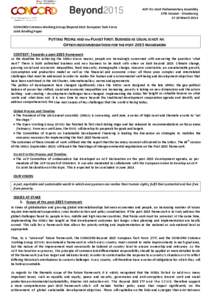 ACP-EU Joint Parliamentary Assembly 27th Session - Strasbourg[removed]March 2014 CONCORD Cotonou Working Group/Beyond 2015 European Task Force Joint Briefing Paper