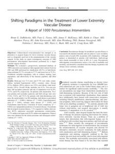 ORIGINAL ARTICLES  Shifting Paradigms in the Treatment of Lower Extremity