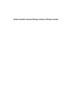 Guide to Gender-inclusive Writing at Status of Women Canada