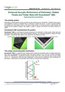 Absorption / Perforated metal / Acoustics / Noise reduction coefficient / Reverberation