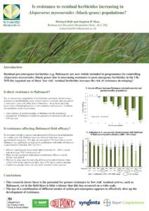 ®  ROTHAMSTED RESEARCH  Is resistance to residual herbicides increasing in