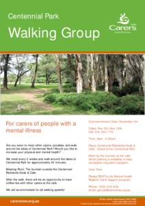 Centennial Park  Walking Group For carers of people with a mental illness