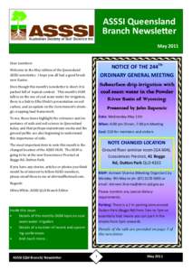 ASSSI Queensland Branch Newsleer May 2011 Dear	members