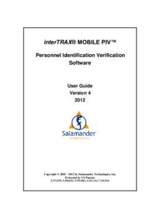 interTRAX® MOBILE PIV™ Personnel Identification Verification Software User Guide Version 4