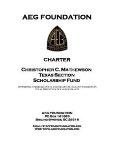 AEG FOUNDATION  CHARTER CHRISTOPHER C. MATHEWSON TEXAS SECTION SCHOLARSHIP FUND