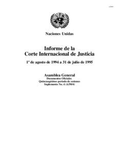 ANaciones Unidas Informe de la Corte Internacional de Justicia