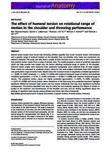 The effect of humeral torsion on rotational range of motion in the shoulder and throwing performance