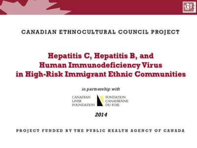 CANADIAN ETHNOCULTURAL COUNCIL PROJECT  Hepatitis C, Hepatitis B, and Human Immunodeficiency Virus in High-Risk Immigrant Ethnic Communities in partnership with