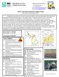 Battle Creek River Planning Project fact sheet
