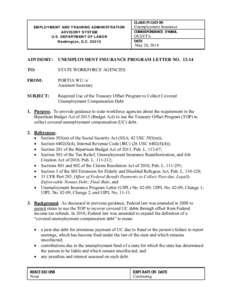 CLASSIFICATION EMPLOYMENT AND TRAINING ADMINISTRATION ADVISORY SYSTEM U.S. DEPARTMENT OF LABOR Washington, D.C[removed]