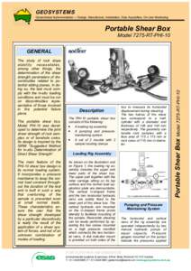 GEOSYSTEMS Geotechnical Instrumentation — Design, Manufacture, Installation, Data Acquisition, on-Line Monitoring Portable Shear Box  Model 7275-RT-PHI-10