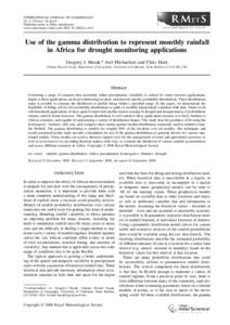 INTERNATIONAL JOURNAL OF CLIMATOLOGY Int. J. Climatol. (in press) Published online in Wiley InterScience (www.interscience.wiley.com) DOI: [removed]joc[removed]Use of the gamma distribution to represent monthly rainfall