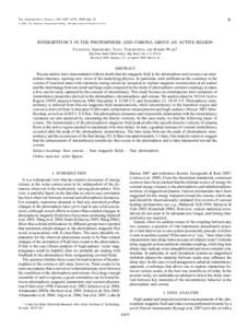 A  The Astrophysical Journal, 681:1669Y1676, 2008 July 10 # 2008. The American Astronomical Society. All rights reserved. Printed in U.S.A.  INTERMITTENCY IN THE PHOTOSPHERE AND CORONA ABOVE AN ACTIVE REGION