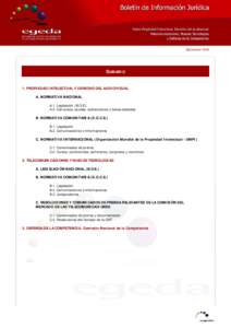 SeptiembreSUMARIO 1. PROPIEDAD INTELECTUAL Y DERECHO DEL AUDIOVISUAL A. NORMATIVA NACIONAL