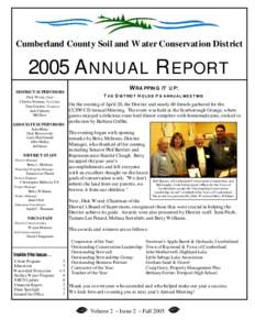 Cumberland County Soil and Water Conservation District[removed]ANNUAL REPORT DISTRICT SUPERVISORS Dick Wood, Chair Charles Norman, Vice Chair