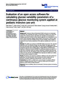 Evaluation of an open access software for calculating glucose variability parameters of a continuous glucose monitoring system applied at pediatric intensive care unit