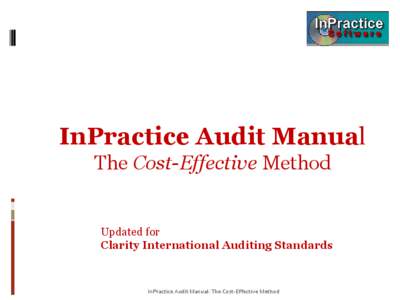 InPractice Audit Manual The Cost-Effective Method