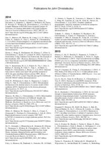 Publications for John Christodoulou[removed]Lim, S., Smith, K., Stroud, D., Compton, A., Tucker, E., Dasvarma, A., Gandolfo, L., Marum, J., McKenzie, M., Peters, H., Procopis, P., Wilcken, B., Christodoulou, J., et al (201