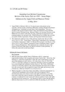 Native title in Australia / Native title legislation in Australia / Aboriginal title / British Empire / Common law / South African law / Mabo v Queensland / Native Title Act / Indigenous Australians / Indigenous peoples of Australia / Law / Politics of Australia