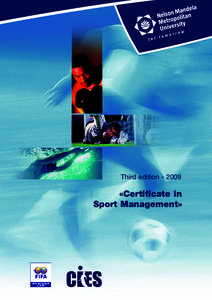 Third edition[removed]  «Certificate in Sport Management»  Introduction