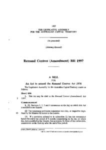 1997 THE LEGISLATIVE ASSEMBLY FOR THE AUSTRALIAN CAPITAL TERRITORY (As presented) (Attorney-General)