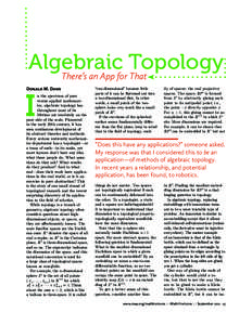 Algebraic Topology There’s an App for That Donald M. Davis  I