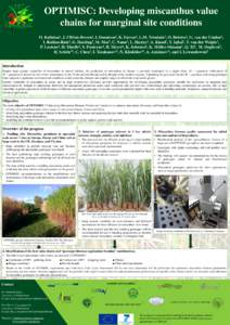 OPTIMISC: Developing miscanthus value chains for marginal site conditions 1 Kalinina ,  2