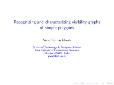 Visibility graph / Hamiltonian path / Cycle / Path / Graph / Planar graphs / Petersen graph / Cycle graph / Graph theory / Graph connectivity / Robot control