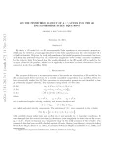 ON THE FINITE-TIME BLOWUP OF A 1D MODEL FOR THE 3D INCOMPRESSIBLE EULER EQUATIONS arXiv:1311.2613v1 [math.AP] 11 Nov[removed]THOMAS Y. HOU† AND GUO LUO†