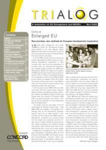 A newsletter on E U Enlargement and NG DOs  NoEditorial Contents